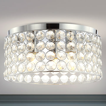 Ellen 15" Crystal/Metal LED Flush Mount - JONATHAN Y